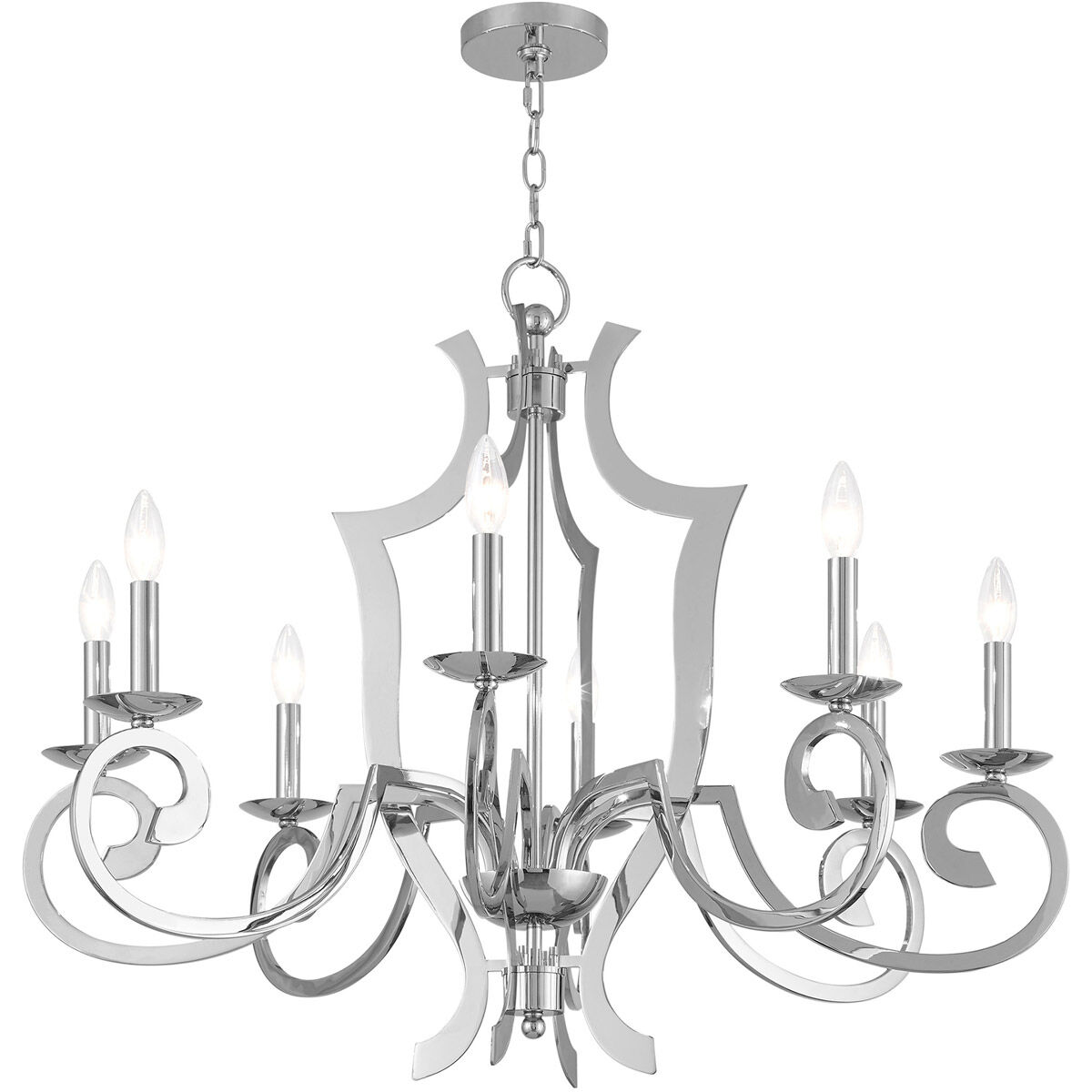 Aldrich 8 Light 33 inch Polished Chrome Chandelier Ceiling Light