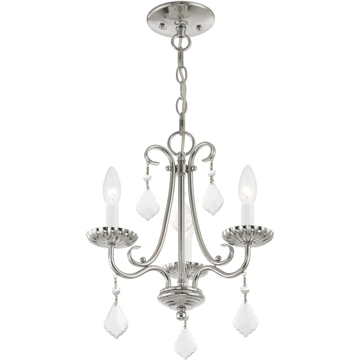 Daphne 3 Light 14 inch Polished Chrome Mini Chandelier Ceiling Light