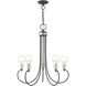 Bari 5 Light 25 inch Scandinavian Gray with Brushed Nickel Accents Chandelier Ceiling Light