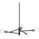 Bannister 5 Light 24 inch Bronze with Antique Brass Accents Chandelier Ceiling Light