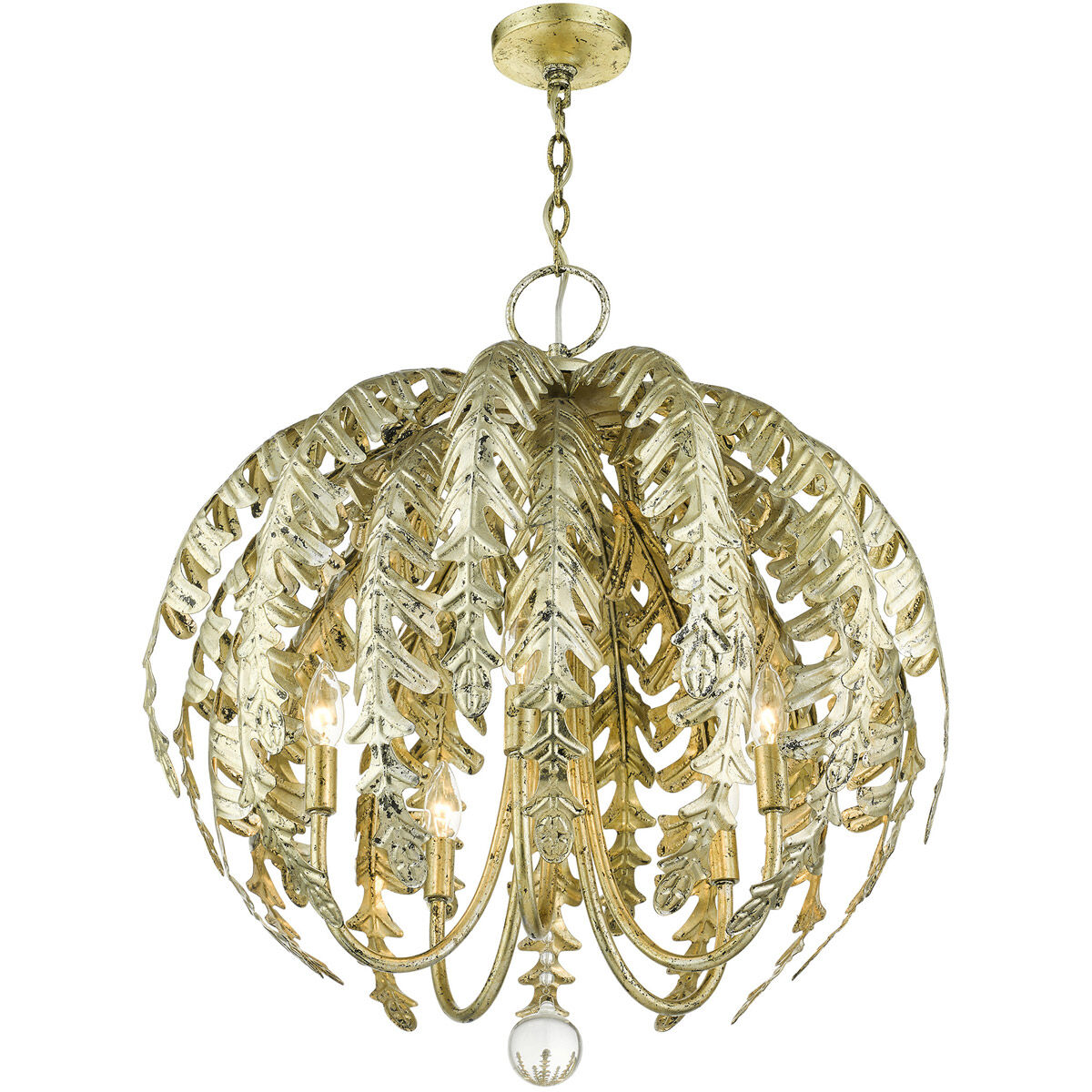Acanthus 5 Light 26 inch Winter Gold Chandelier Ceiling Light