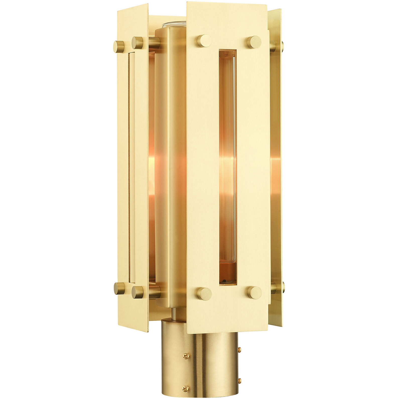 Utrecht 1 Light 16 inch Satin Brass Outdoor Post Top Lantern