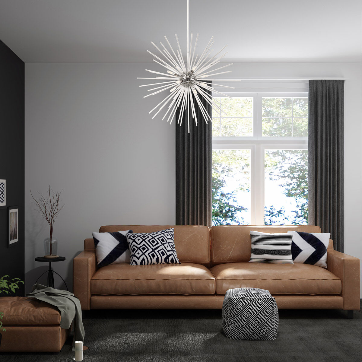 Utopia 8 Light 34 inch Polished Chrome Pendant Chandelier Ceiling Light