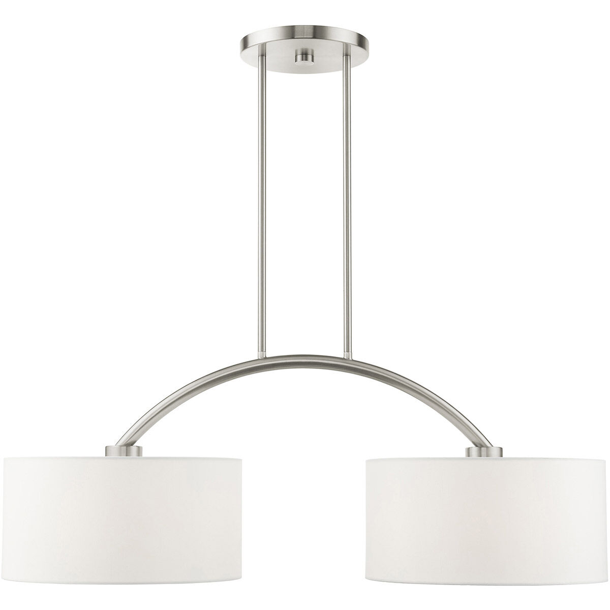 Meridian 2 Light 35 inch Brushed Nickel Linear Chandelier Ceiling Light