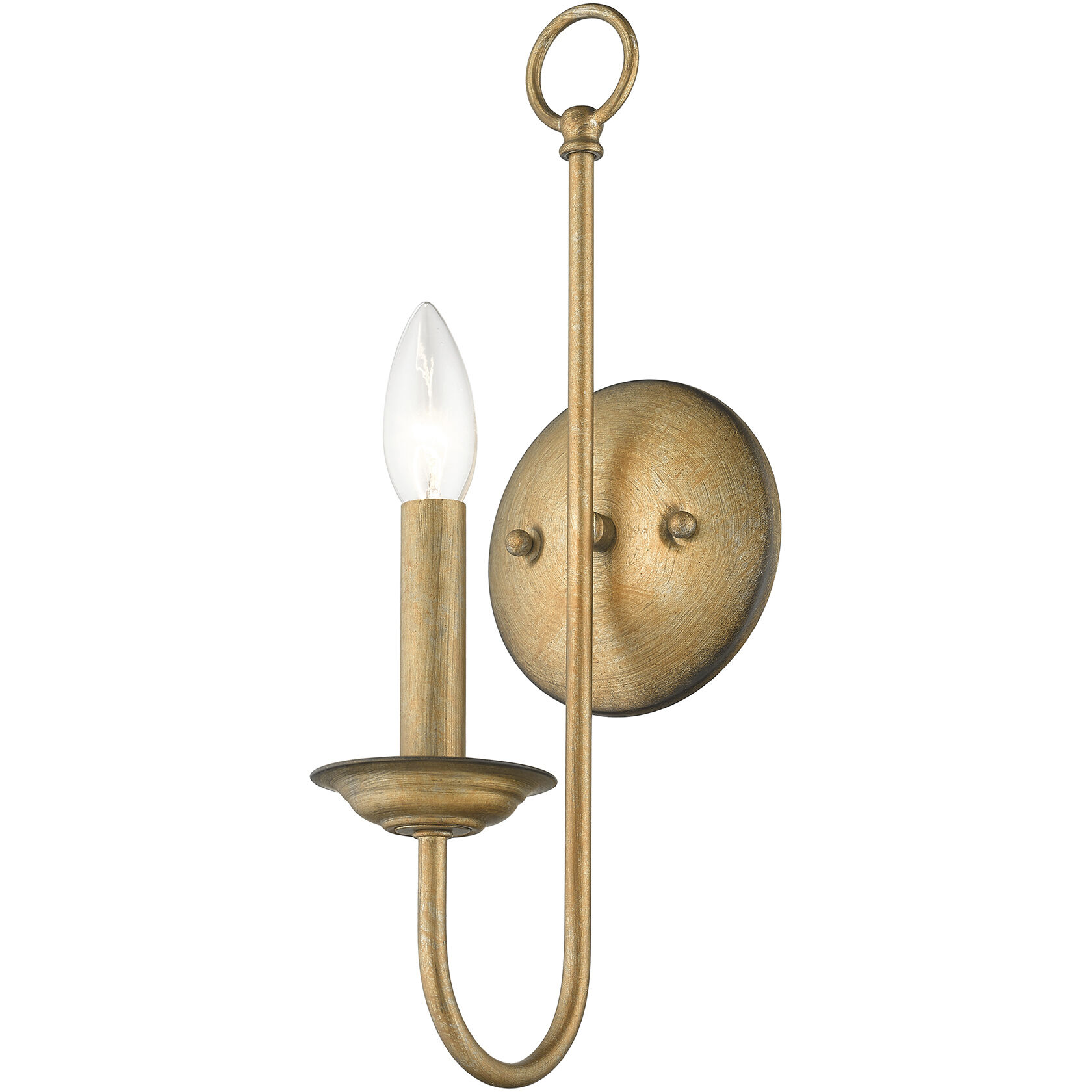 Estate 1 Light 5 inch Antique Gold Leaf Wall Sconce Wall Light, Single
