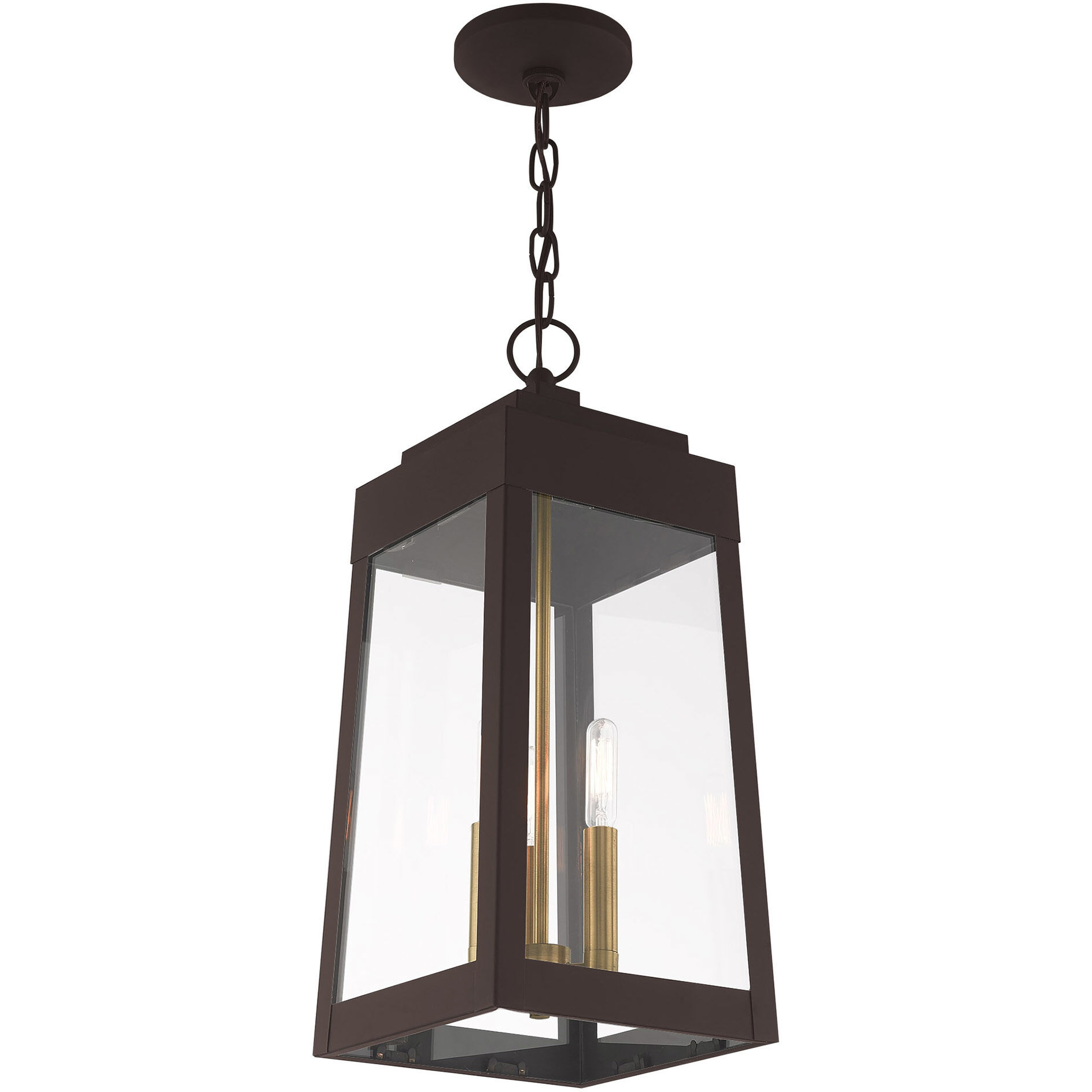 Oslo 3 Light 8.25 inch Bronze Outdoor Pendant Lantern