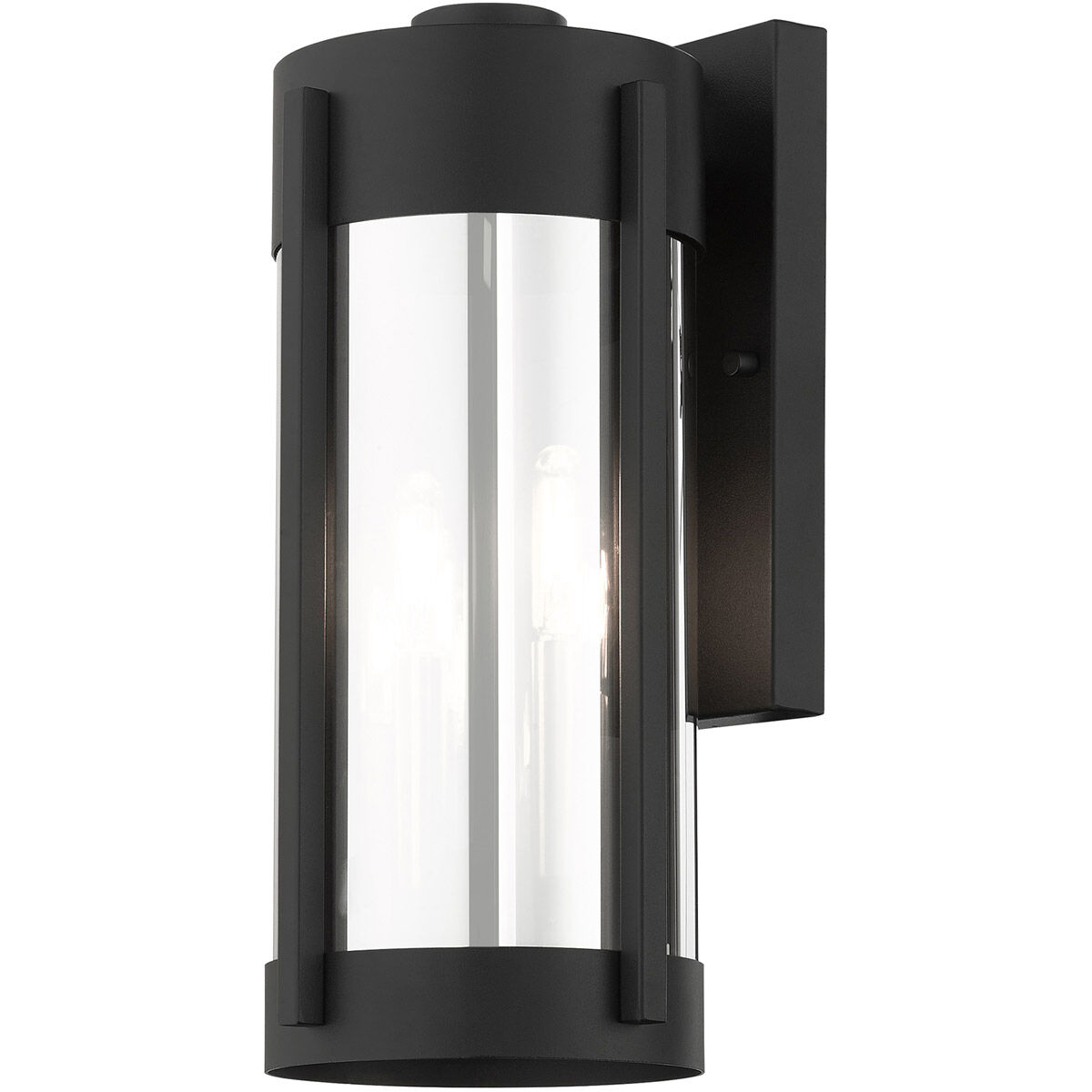 Sheridan 2 Light 16 inch Black with Brushed Nickel Candles Outdoor Wall Lantern