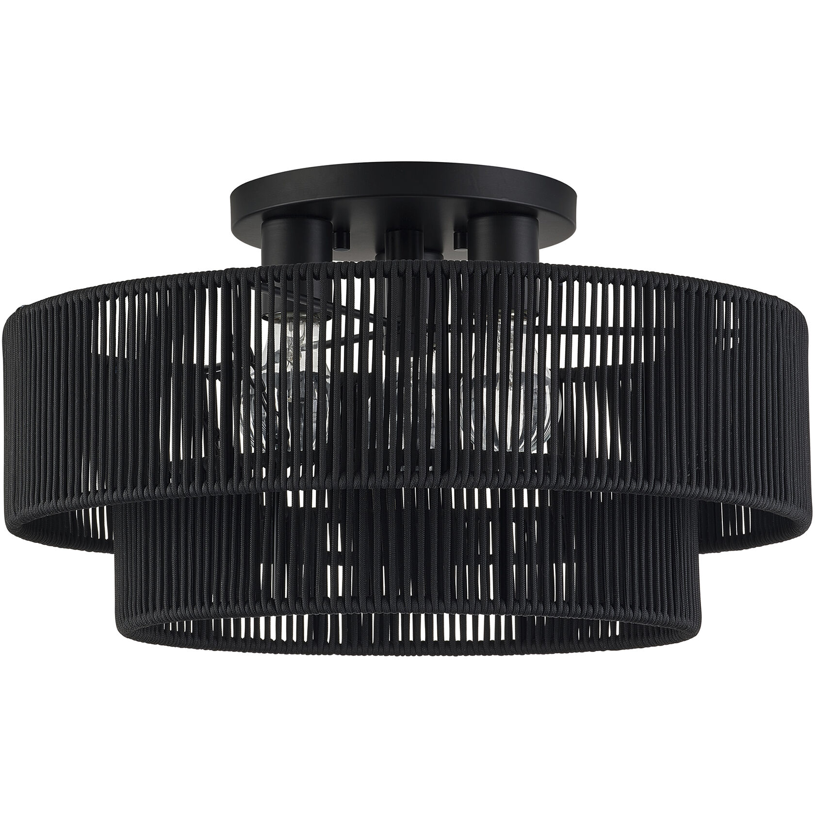 Acordia 3 Light 18 inch Black Semi Flush Mount Ceiling Light, Large