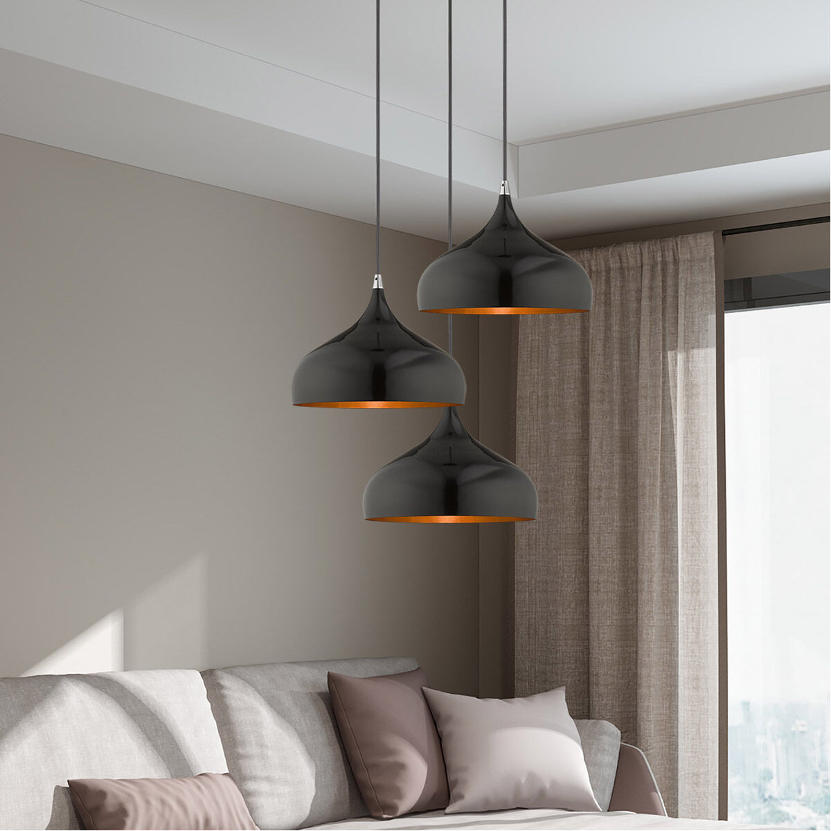 Allison 1 Light 12 inch Shiny Black Mini Pendant Ceiling Light