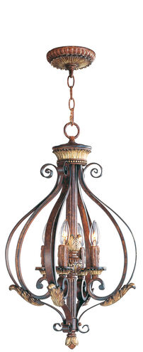 Villa Verona 4 Light 16 inch Verona Bronze with Aged Gold Leaf Accents Foyer Ceiling Light