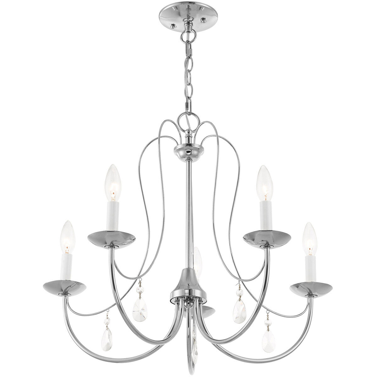 Mirabella 5 Light 24 inch Polished Chrome Chandelier Ceiling Light