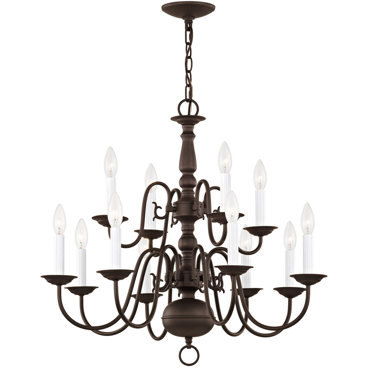 Williamsburgh 12 Light 26 inch Bronze Chandelier Ceiling Light