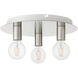 Hillview 3 Light 14 inch Brushed Nickel Flush Mount Ceiling Light