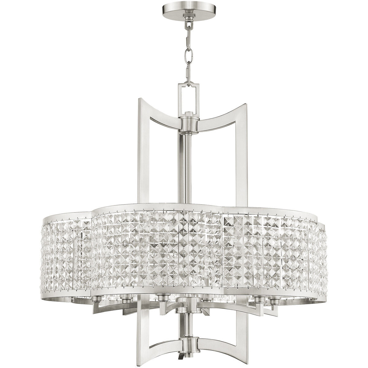 Grammercy 6 Light 26 inch Brushed Nickel Chandelier Ceiling Light