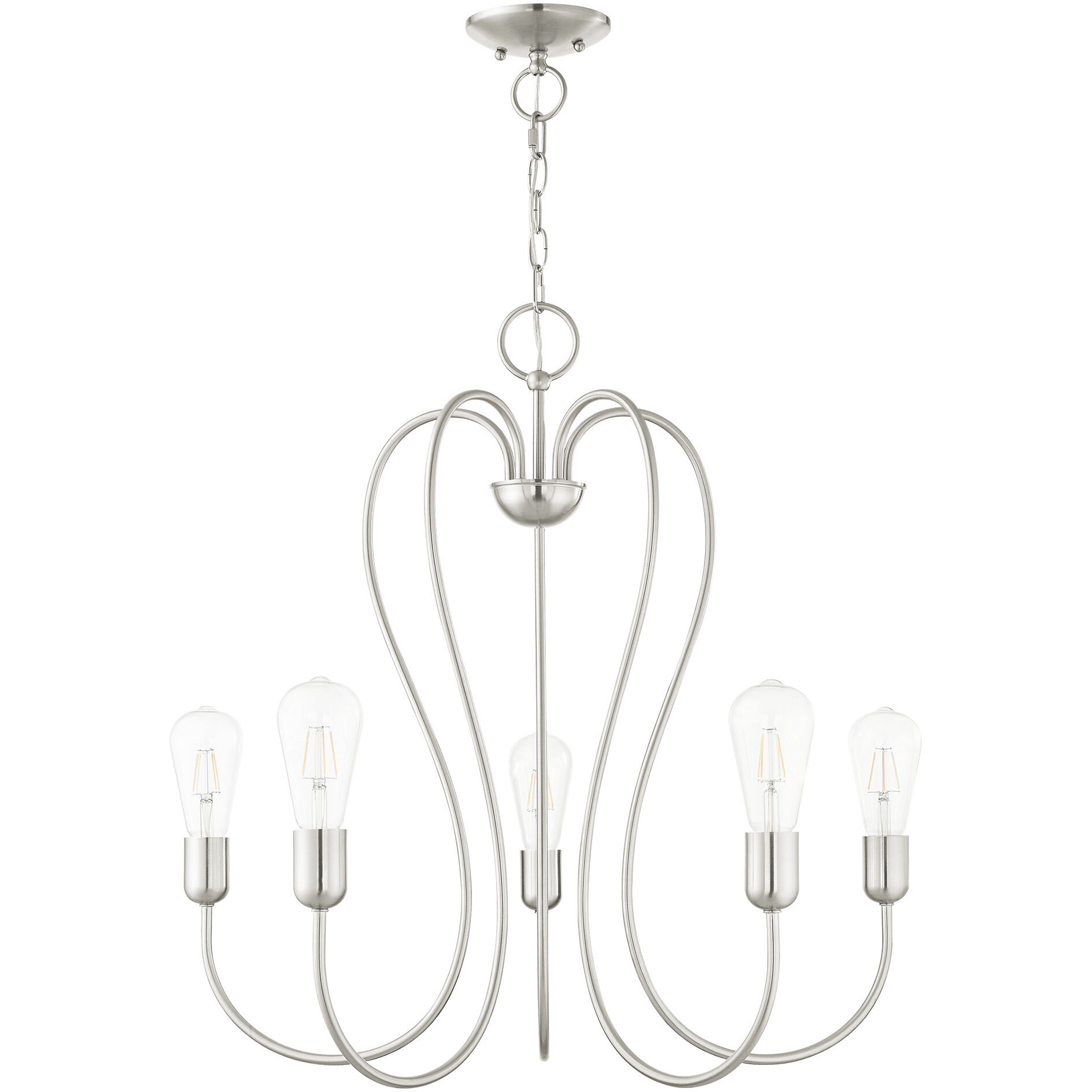 Lucerne 5 Light 24 inch Brushed Nickel Chandelier Ceiling Light