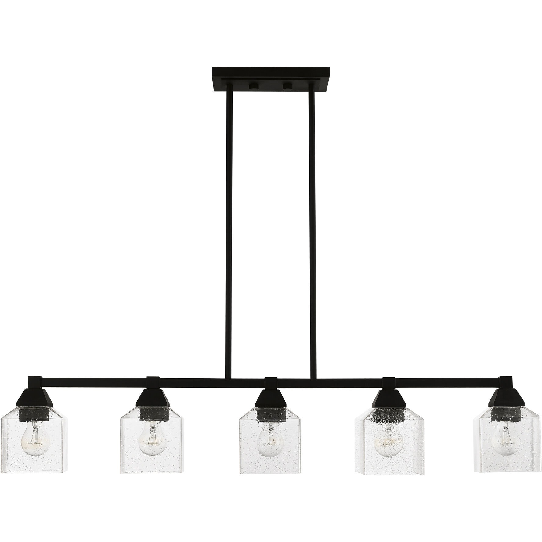 Aragon 5 Light 42 inch Black Linear Chandelier Ceiling Light