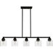 Aragon 5 Light 42 inch Black Linear Chandelier Ceiling Light