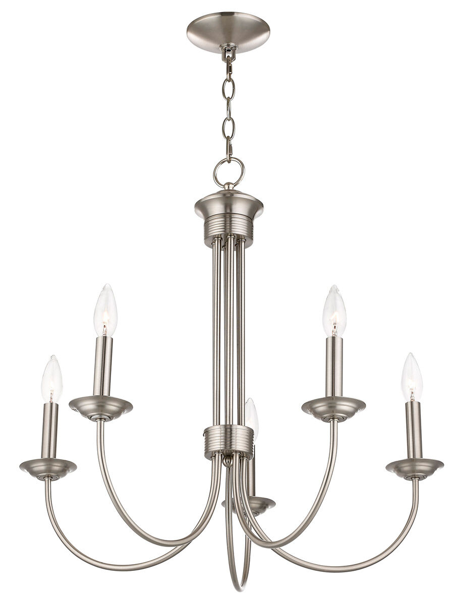 Estate 5 Light 25 inch Brushed Nickel Chandelier Ceiling Light