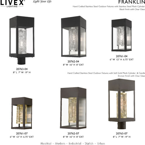 Franklin 1 Light 16 inch Black Outdoor Wall Lantern