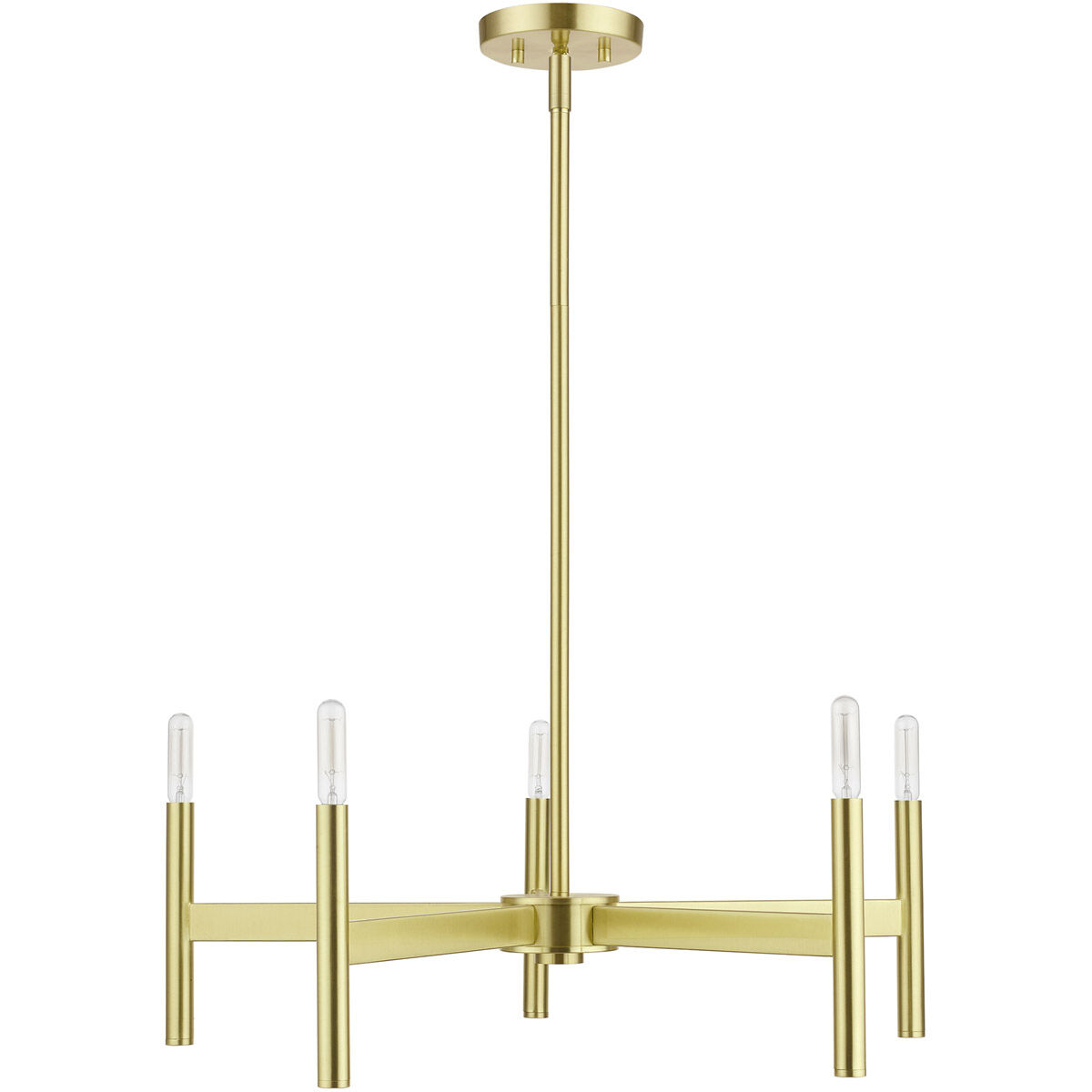 Copenhagen 5 Light 25 inch Satin Brass Chandelier Ceiling Light