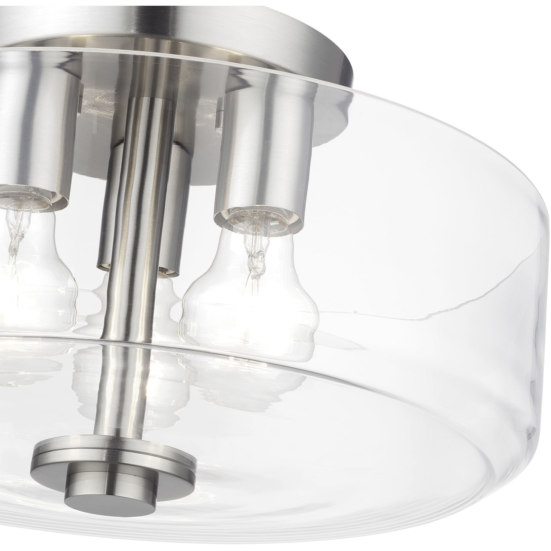 Whitworth 3 Light 14.5 inch Brushed Nickel Semi-Flush Ceiling Light