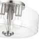 Whitworth 3 Light 14.5 inch Brushed Nickel Semi-Flush Ceiling Light