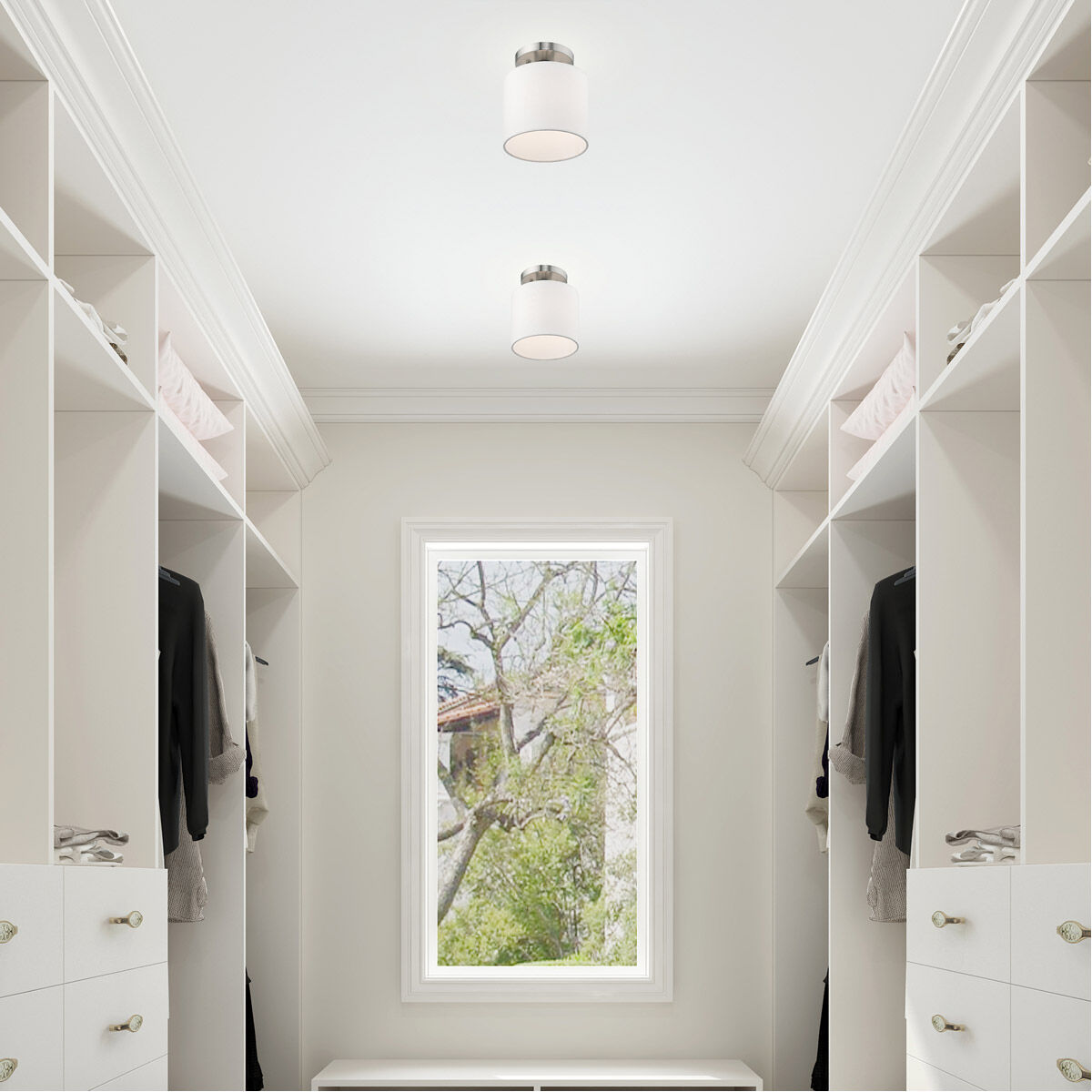 Clark 1 Light 7 inch Brushed Nickel Semi-Flush Mount Ceiling Light