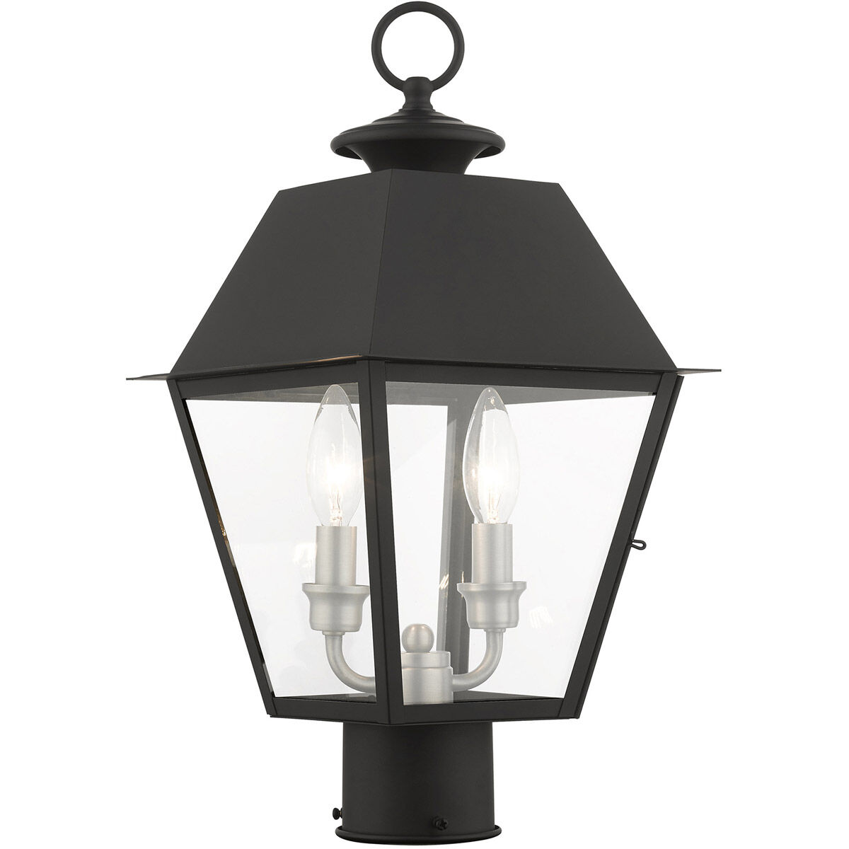 Mansfield 2 Light 17 inch Black Outdoor Post Top Lantern