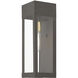 Barrett 1 Light 15 inch Bronze with Antique Brass Candle Outdoor Wall Lantern