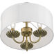 Brookdale 3 Light 13 inch Antique Brass Semi-Flush Mount Ceiling Light