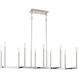 Alpine 10 Light 43 inch Polished Nickel Linear Chandelier Ceiling Light
