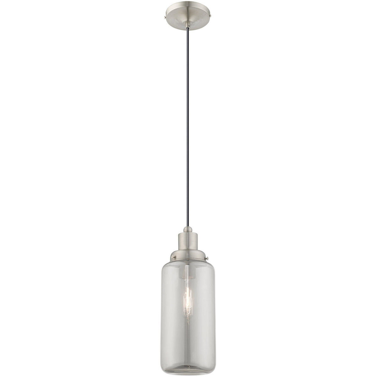 Art Glass 1 Light 5 inch Brushed Nickel Mini Pendant Ceiling Light