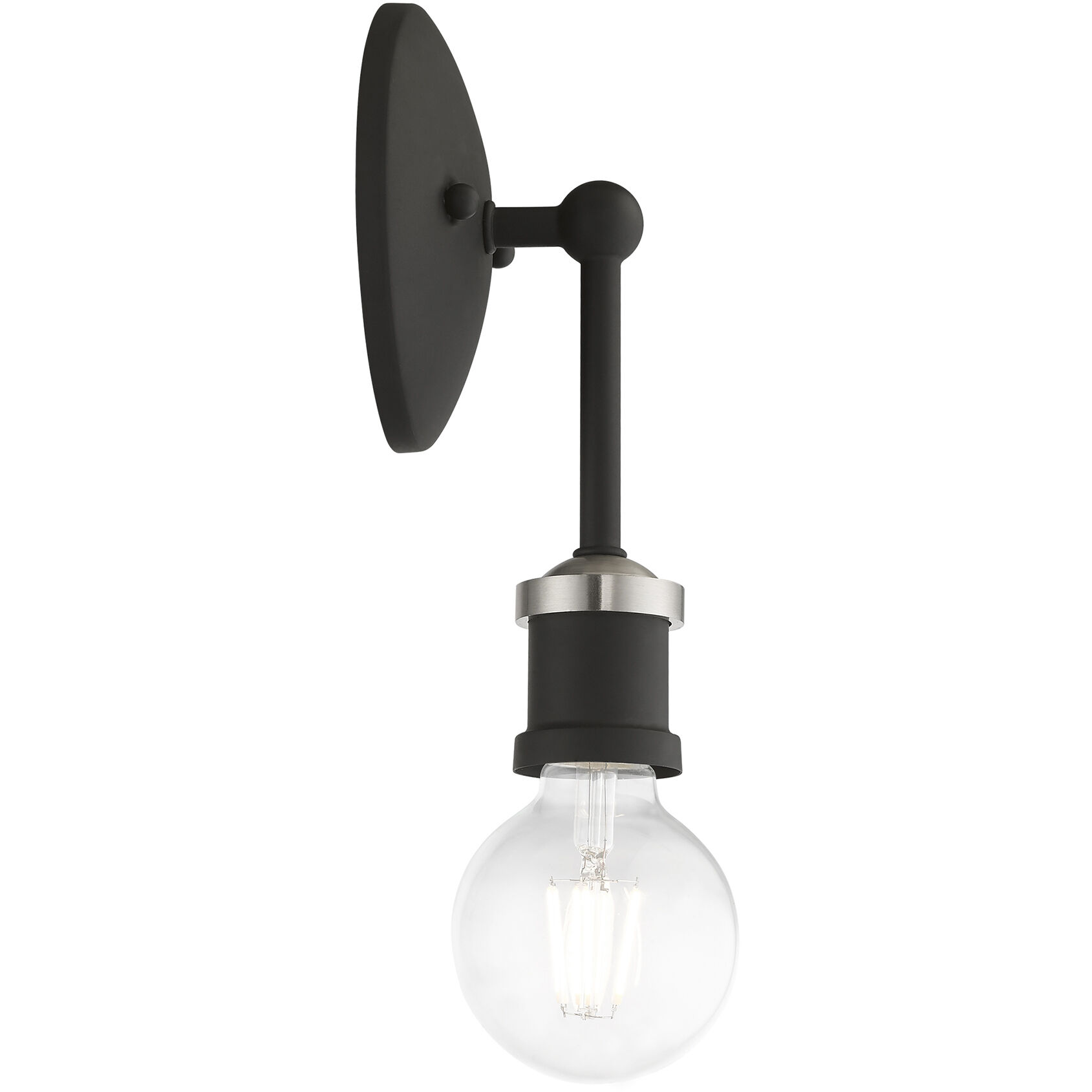 Lansdale 1 Light 5 inch Black with Brushed Nickel Accents Vanity Sconce Wall Light