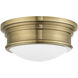 Astor 2 Light 13 inch Antique Brass Flush Mount Ceiling Light