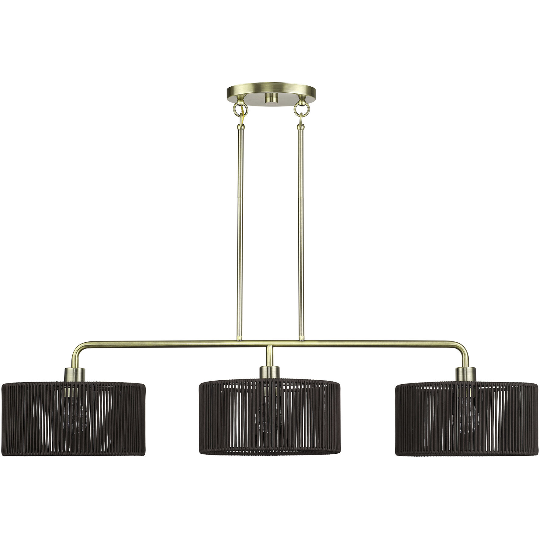 Acordia 3 Light 46 inch Antique Brass Linear Chandelier Ceiling Light, Extra Large