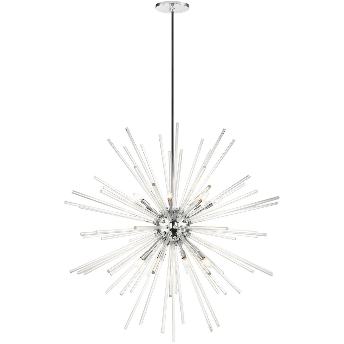 Utopia 16 Light 50 inch Polished Chrome Foyer Pendant Chandelier Ceiling Light