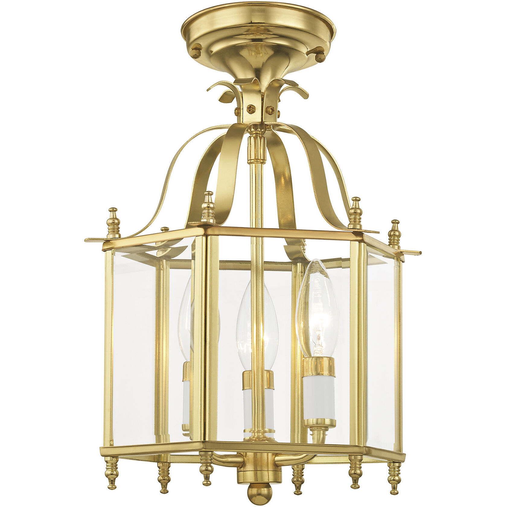 Livingston 3 Light 10 inch Polished Brass Convertible Mini Pendant/Ceiling Mount Ceiling Light