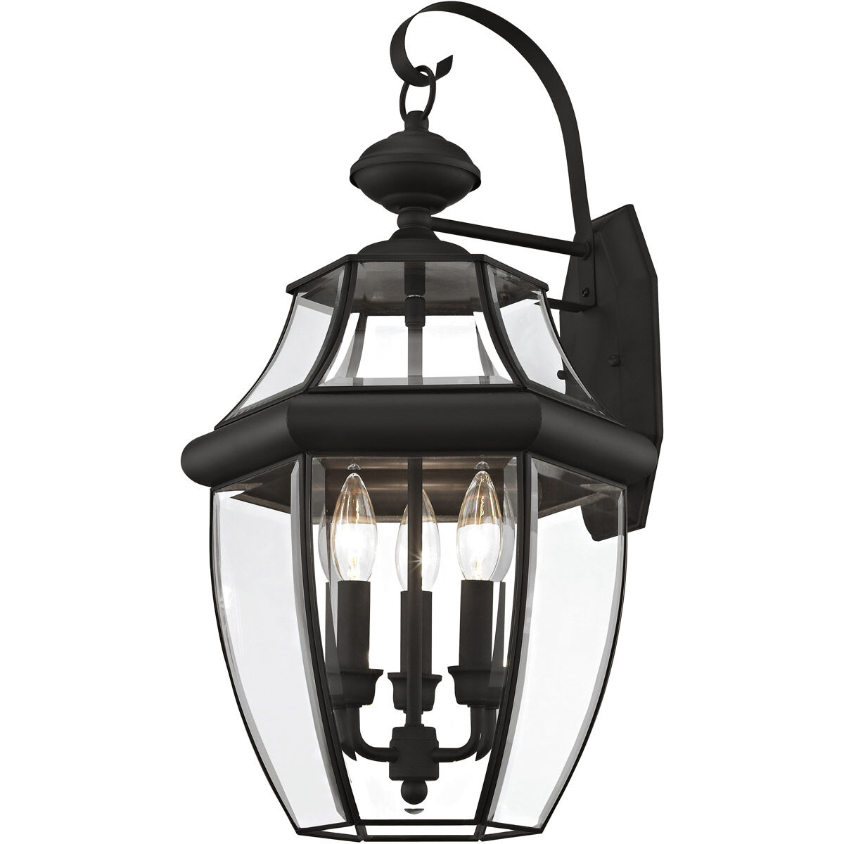 Monterey 3 Light 23 inch Black Outdoor Wall Lantern