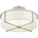 Wesley 3 Light 16 inch Brushed Nickel Semi-Flush Mount Ceiling Light