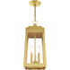 Oslo 3 Light 8 inch Satin Brass Outdoor Pendant Lantern