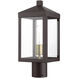 Nyack 1 Light 15.25 inch Bronze with Antique Brass Cluster Small Outdoor Post Top Lantern in Bronze with Antique Brass Cluser