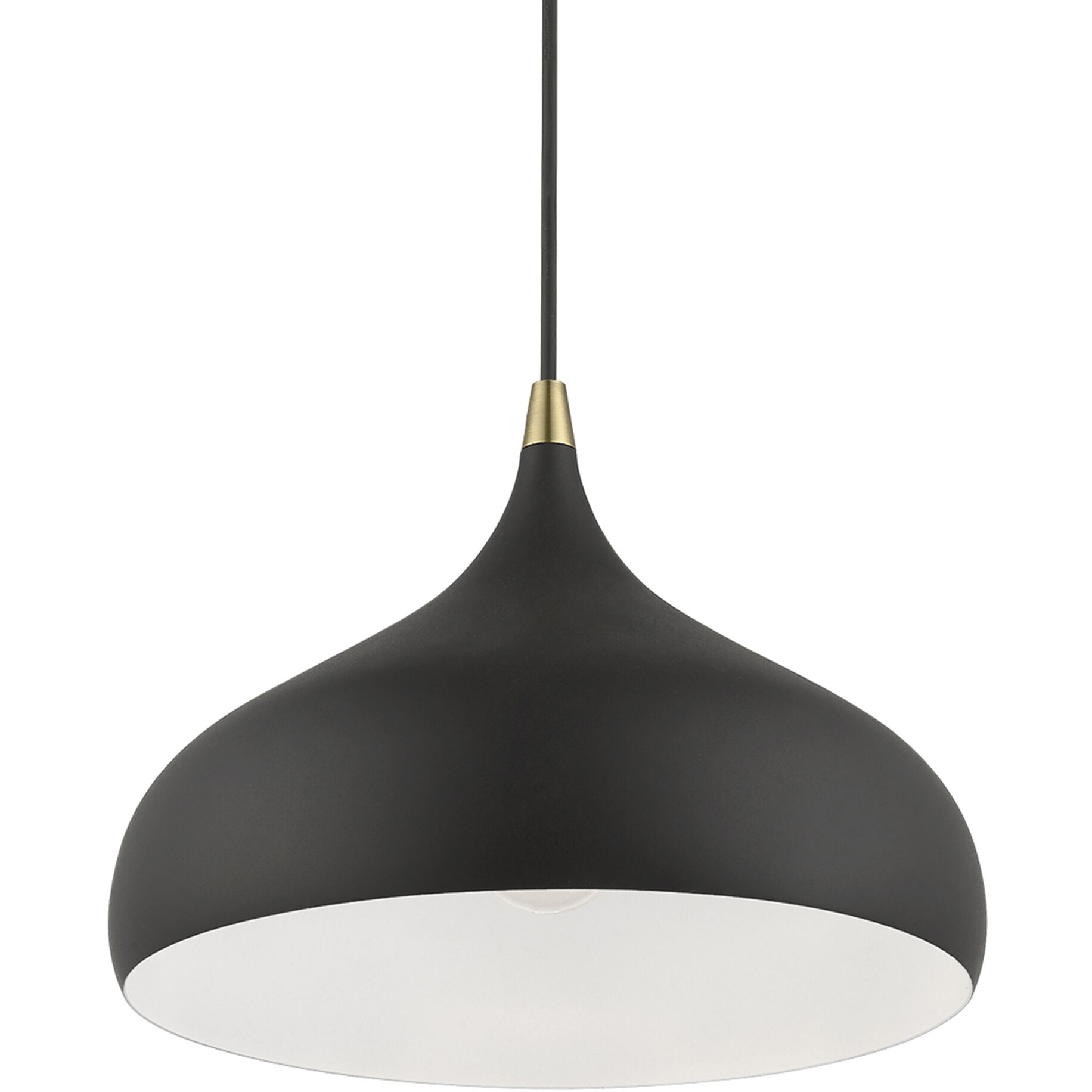 Amador 1 Light 12 inch Textured Black with Antique Brass Accents Pendant Ceiling Light