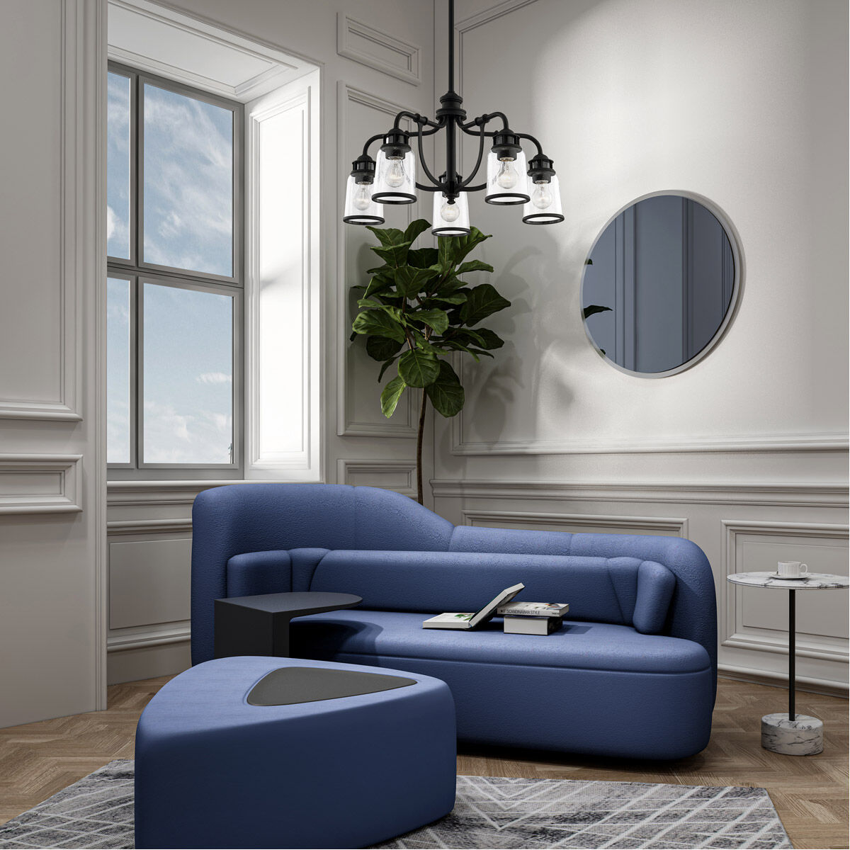 Lawrenceville 5 Light 24 inch Black Chandelier Ceiling Light