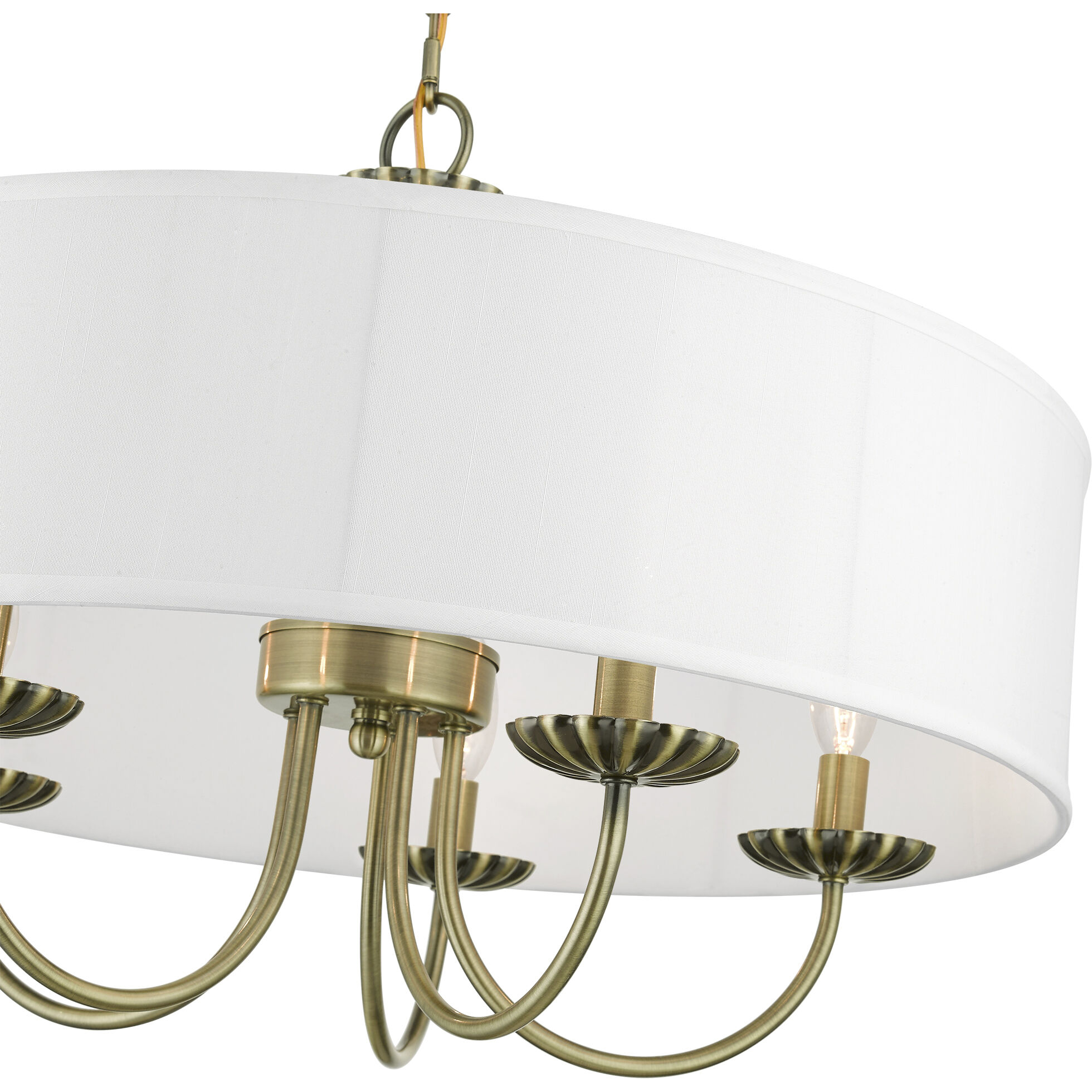 Brookdale 5 Light 23 inch Antique Brass Pendant Chandelier Ceiling Light