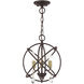 Aria 3 Light 13 inch Bronze Convertible Chandelier / Semi Flush Ceiling Light