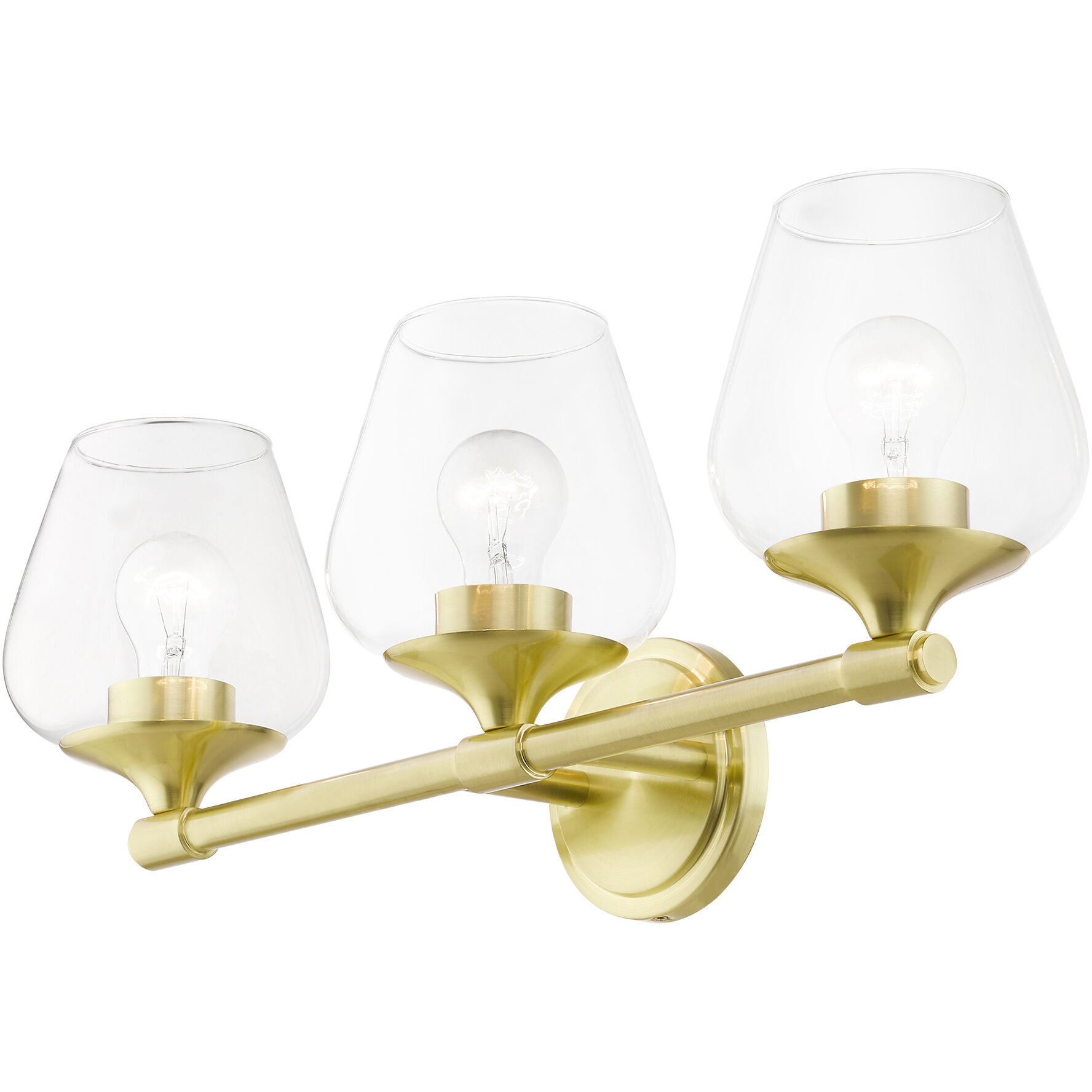 Willow 3 Light 23 inch Satin Brass Vanity Sconce Wall Light