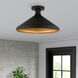 Geneva 1 Light 15 inch Black Semi-Flush Mount Ceiling Light