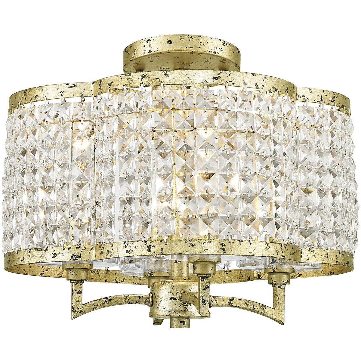Grammercy 4 Light 14 inch Hand Applied Winter Gold Convertible Mini Chandelier/Ceiling Mount Ceiling Light