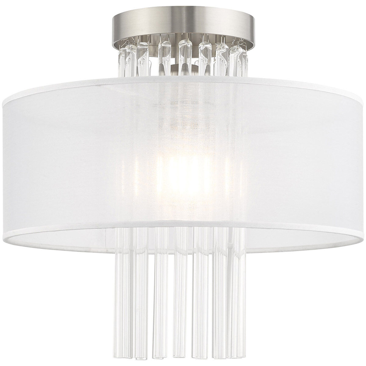 Alexis 1 Light 13 inch Brushed Nickel Semi-Flush Mount Ceiling Light