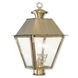 Mansfield 3 Light 20 inch Antique Brass Outdoor Post Top Lantern